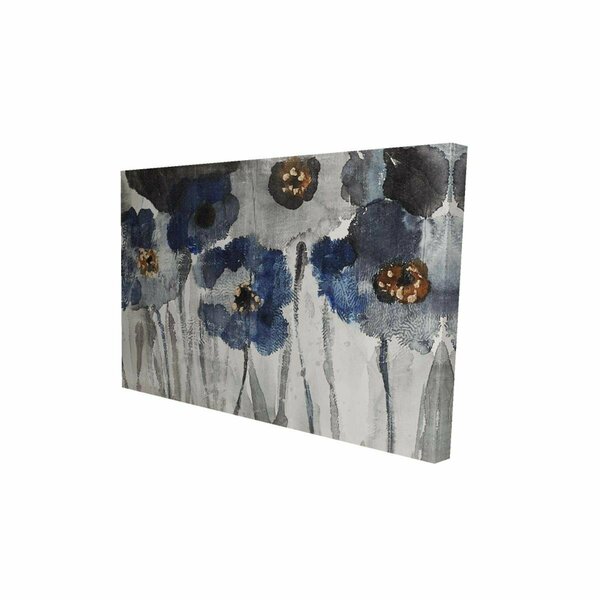 Begin Home Decor 20 x 30 in. Blue Blurry Flowers-Print on Canvas 2080-2030-FL96